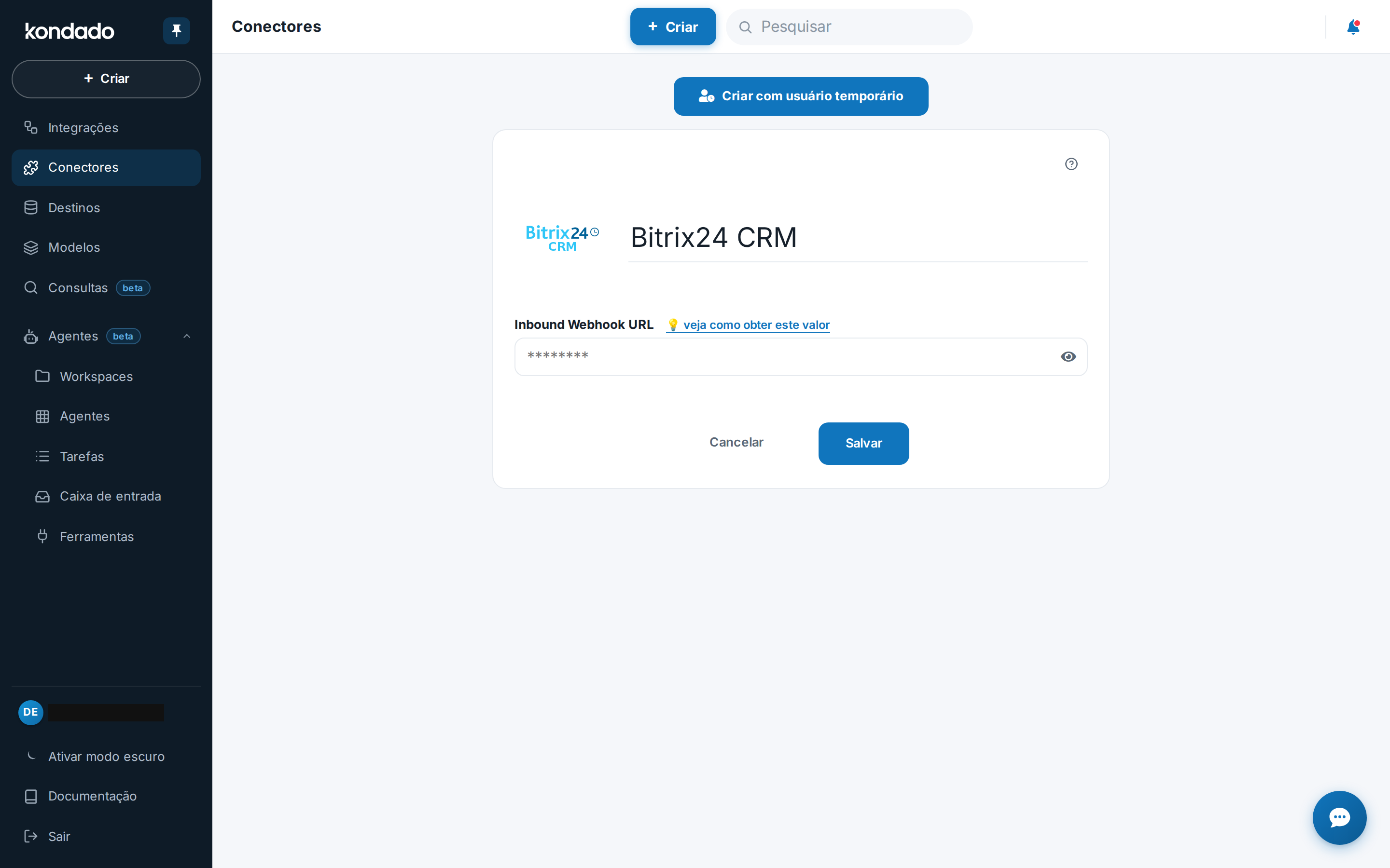Bitrix - Inbound Webhook URL na Kondado