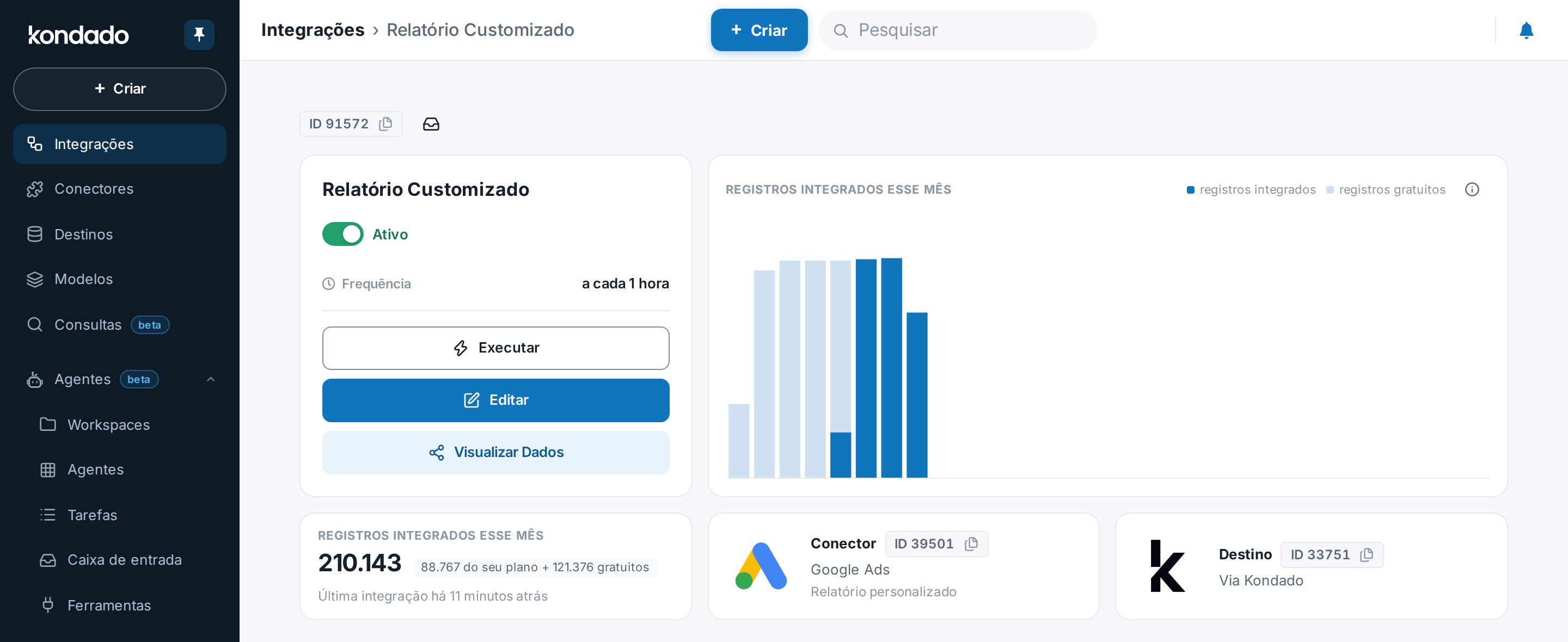 Botão Visualizar dados na Kondado