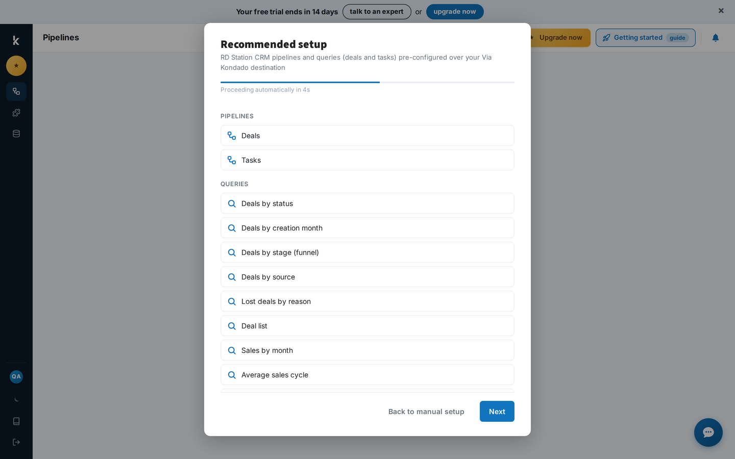 Report creation in progress