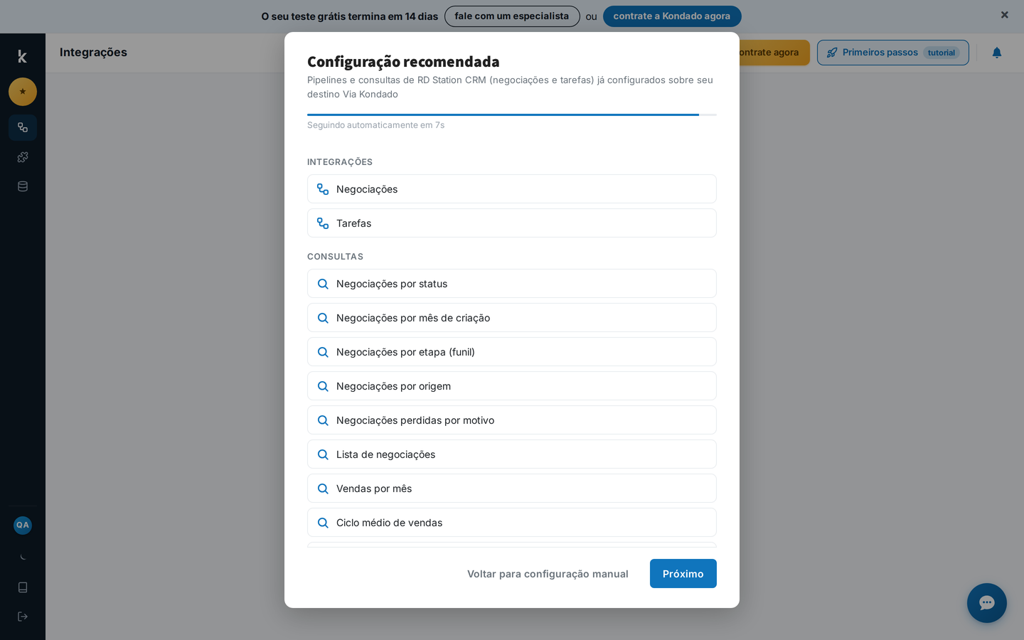 Criação do relatório em andamento