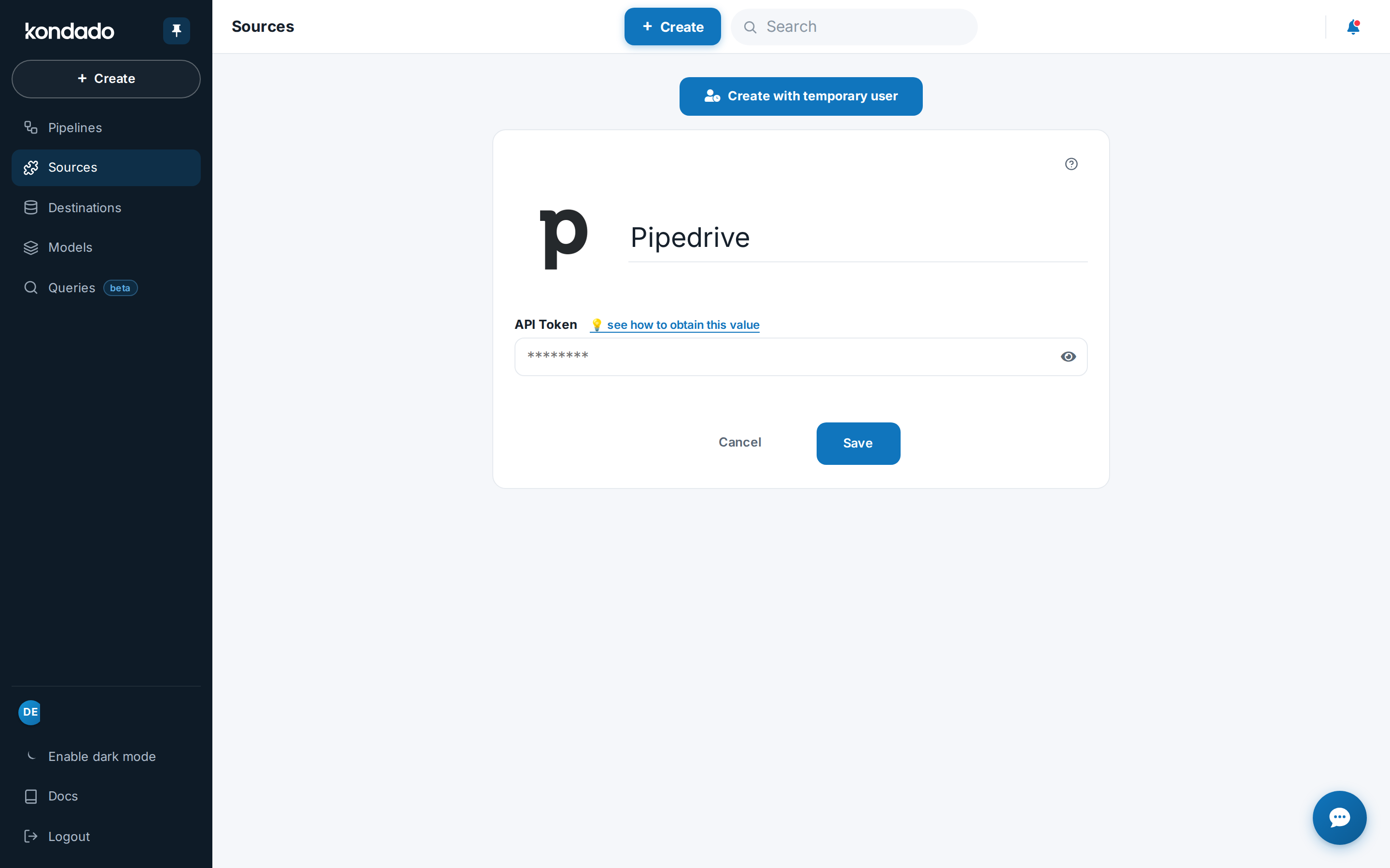 Pipedrive API Token - Step 1