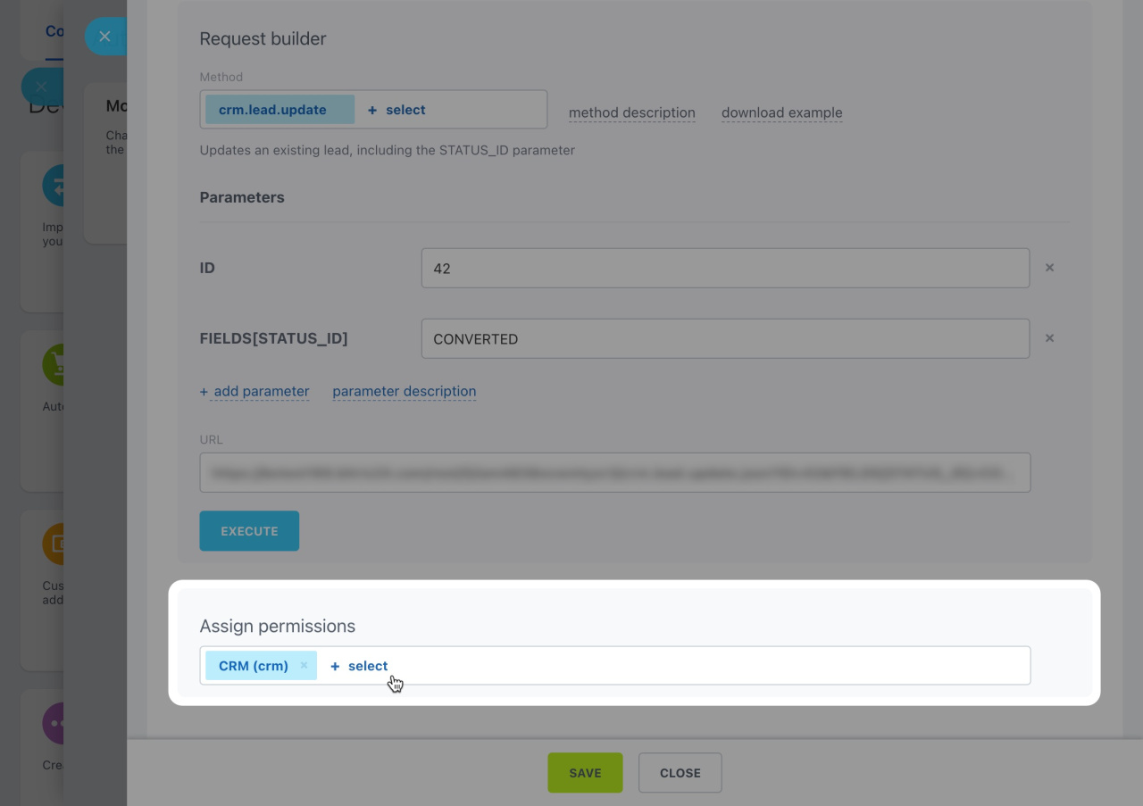 Bitrix - Assign permissions CRM
