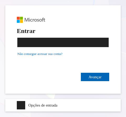 Microsoft sign-in screen