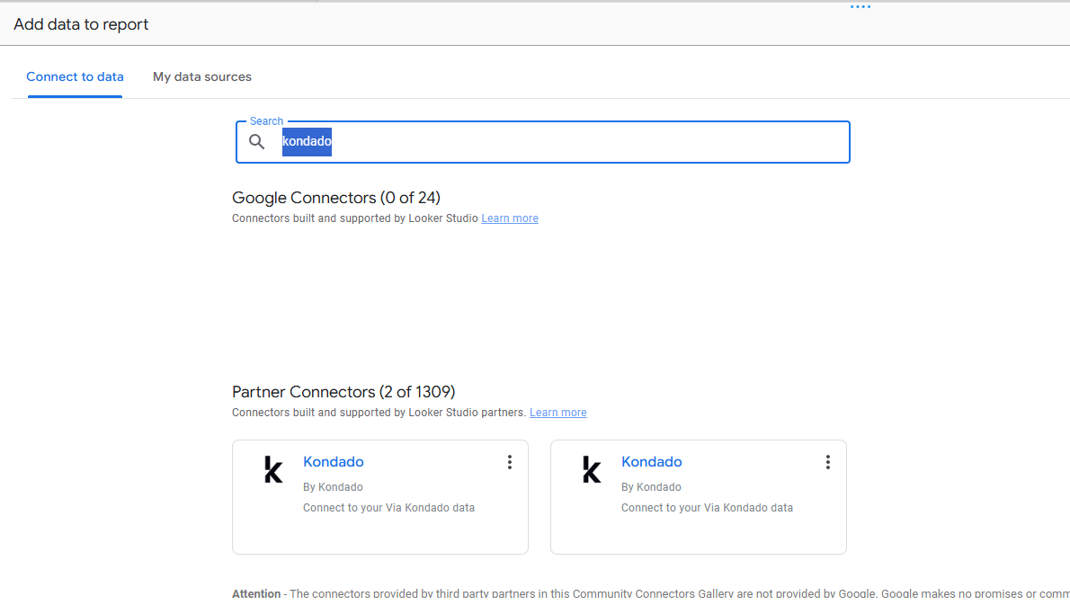 Search for Kondado connector