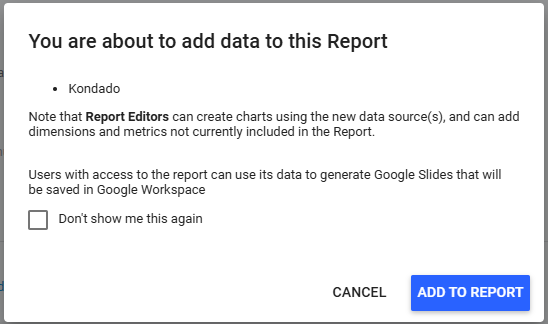 Confirm Add to report