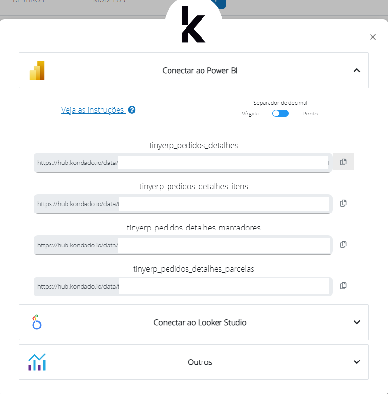 Screenshot do modal Visualizar Dados