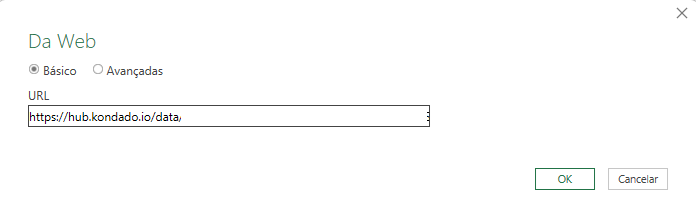Caixa de dialogo Da Web