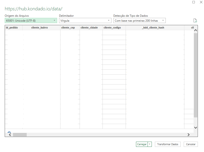 Editor do Power Query