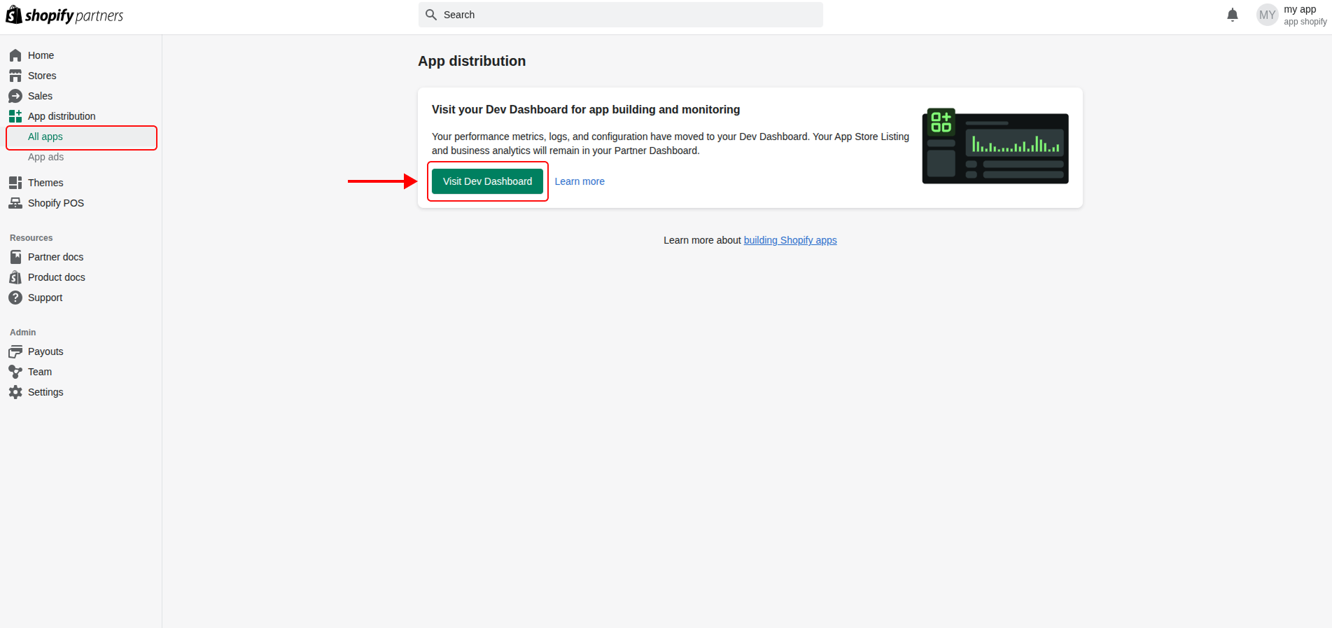 Acessar Dev Dashboard