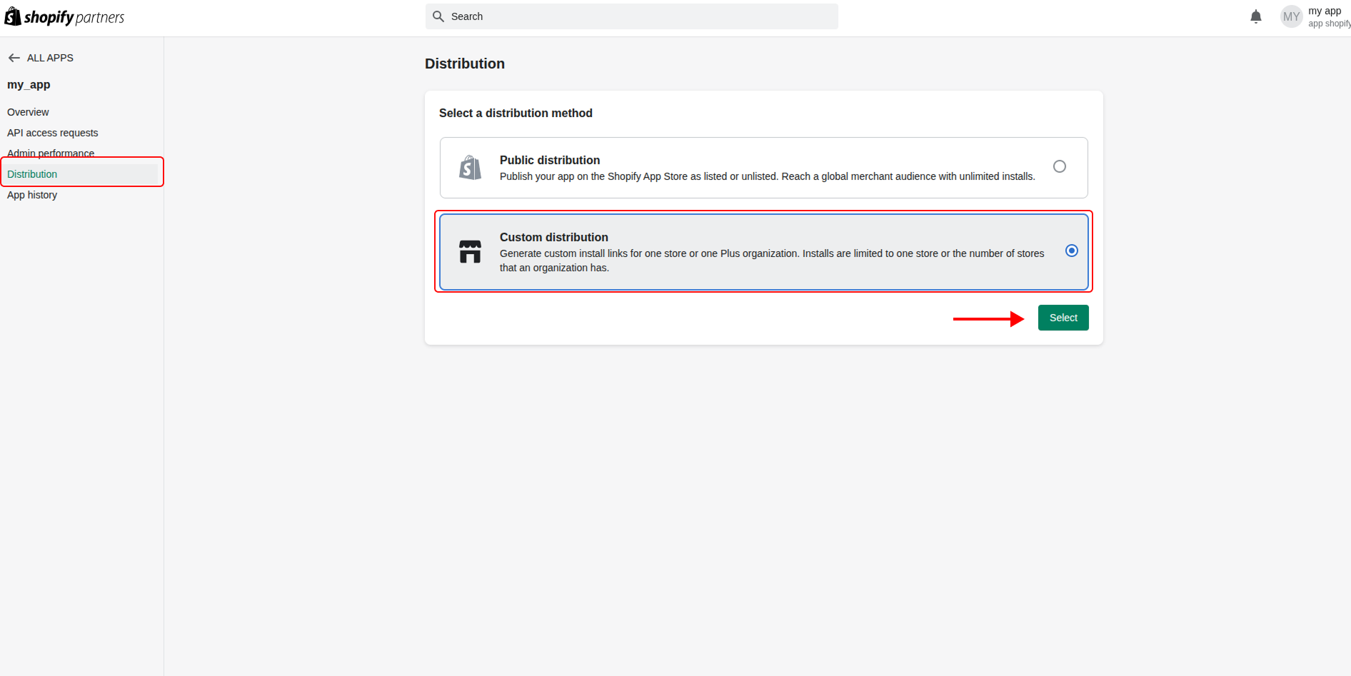 Configurar Custom distribution